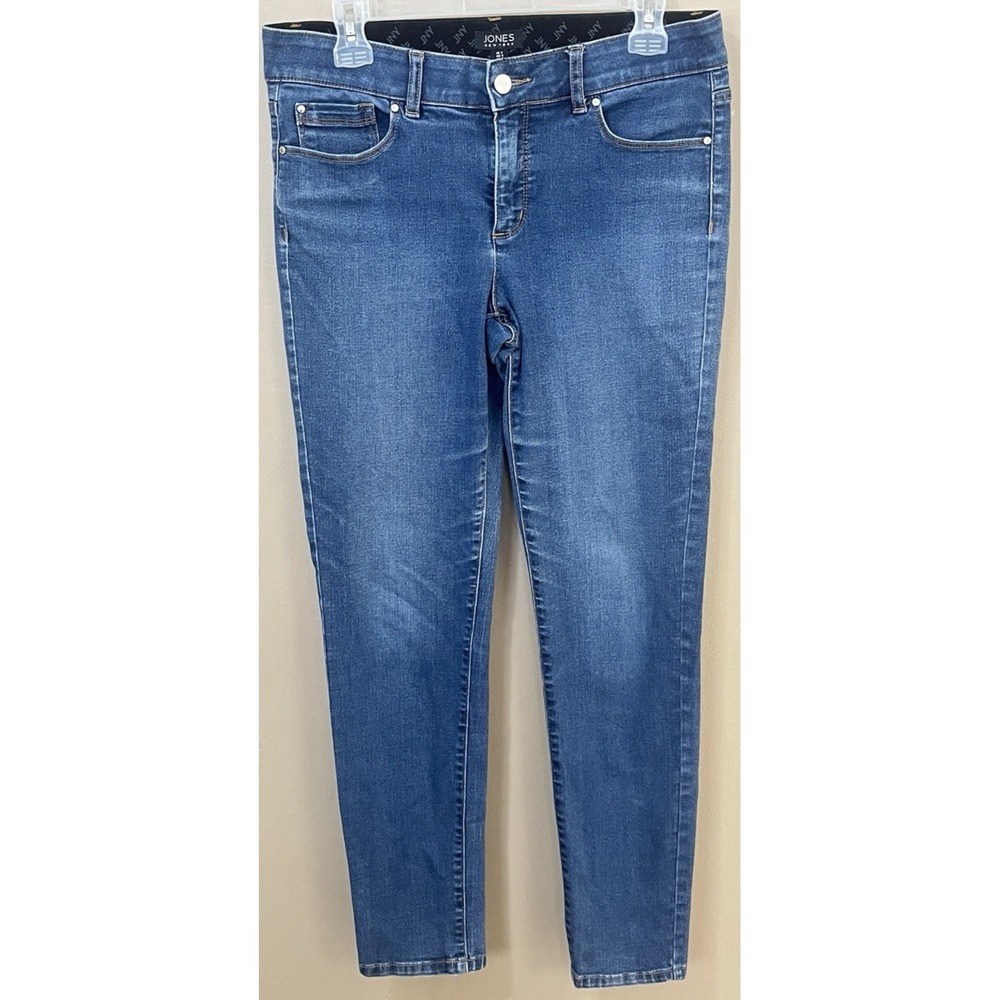 Jones New York Jeans Women's Size 8 W32 L28 Mid Rise Skinny Stretch Medium Wash